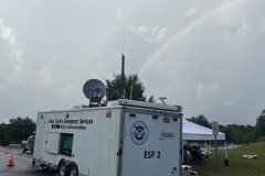 Communications trailer at end of rainbow